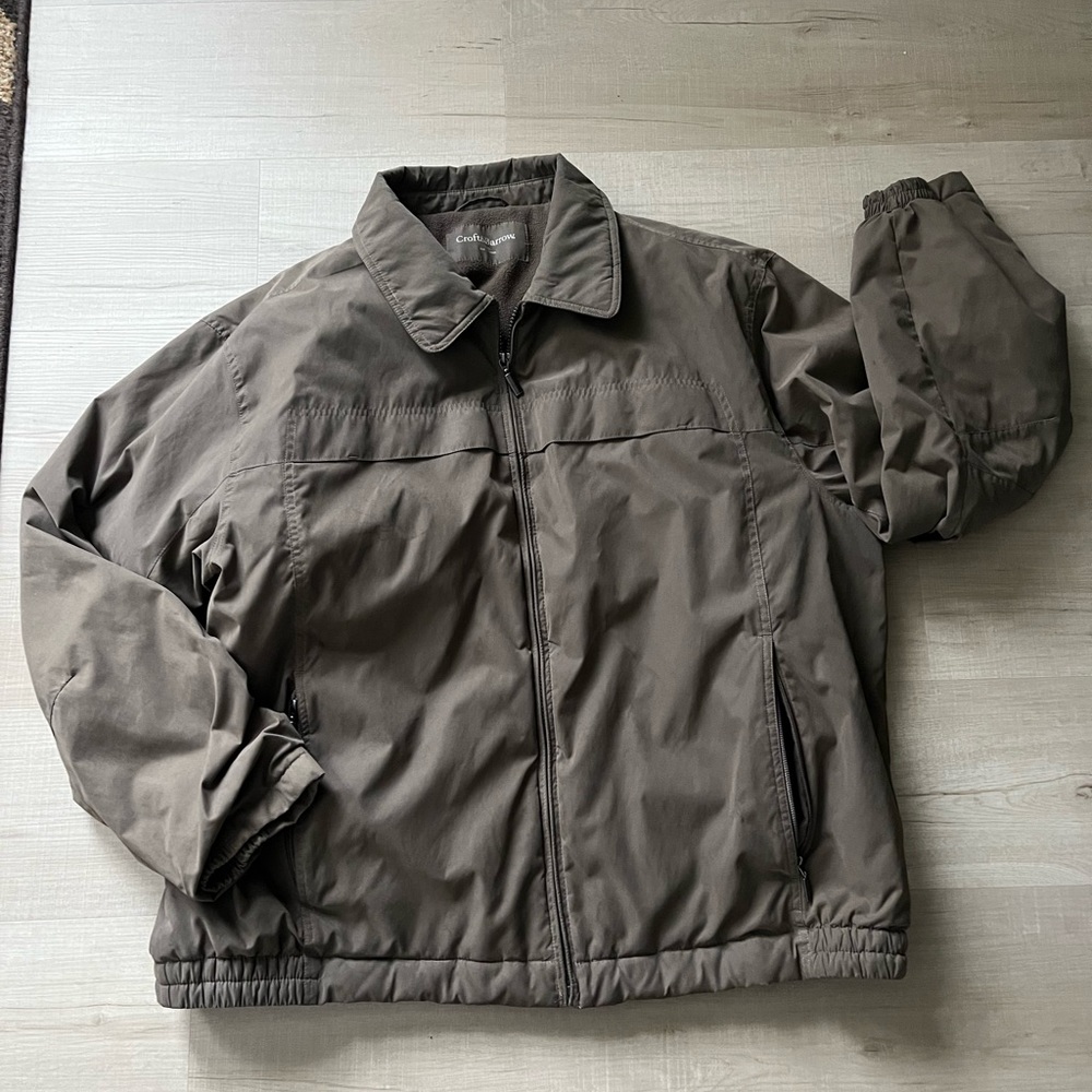 Croft & Barrow Men’s Winter Casual Coat Jacket, Size XXL, Color is Mushroom